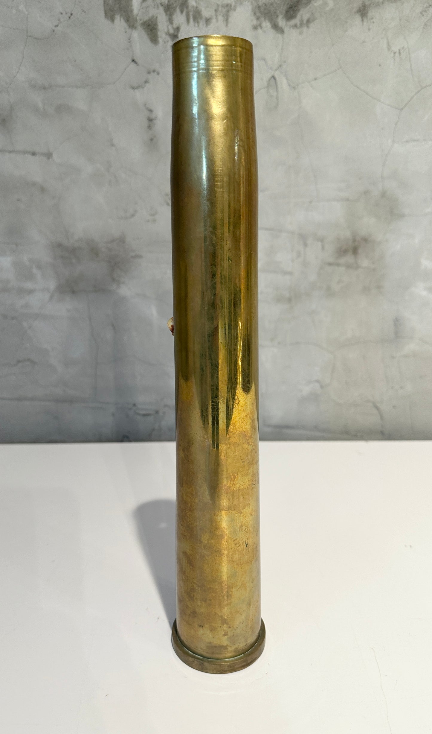 Antique Religious Figure of Saint Anthony in Brass Shell Case: Trench Art