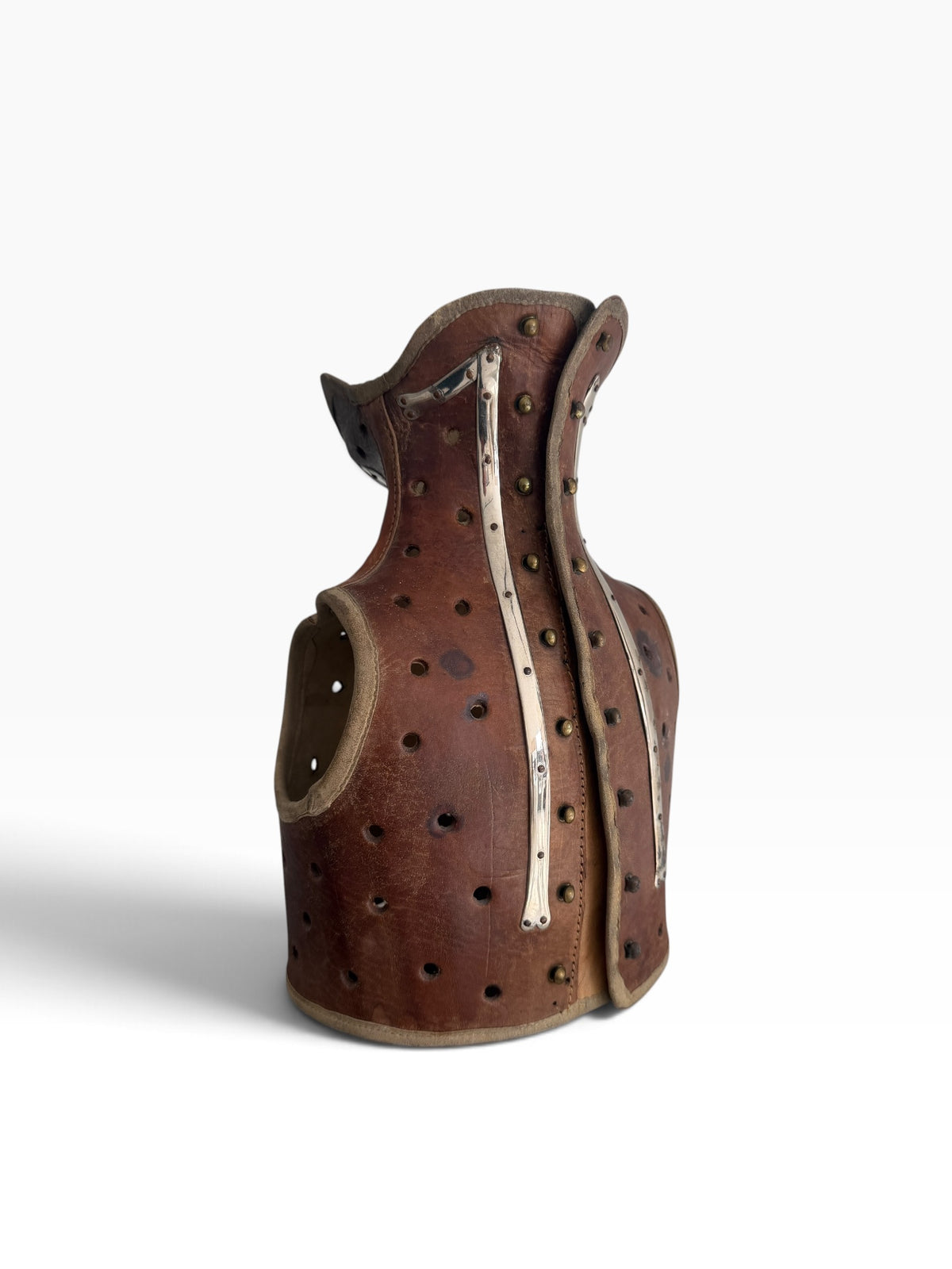 rare 1890s Infant French Leather Medical Spinal Corset Orthopedic Torso Armour