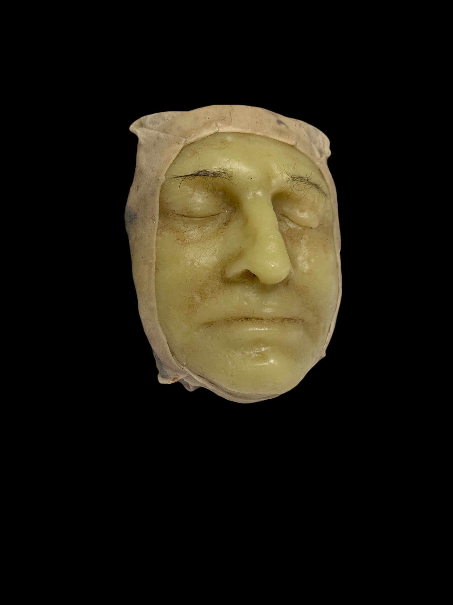 Antique 1890s Medical Wax Moulage Death Mask C