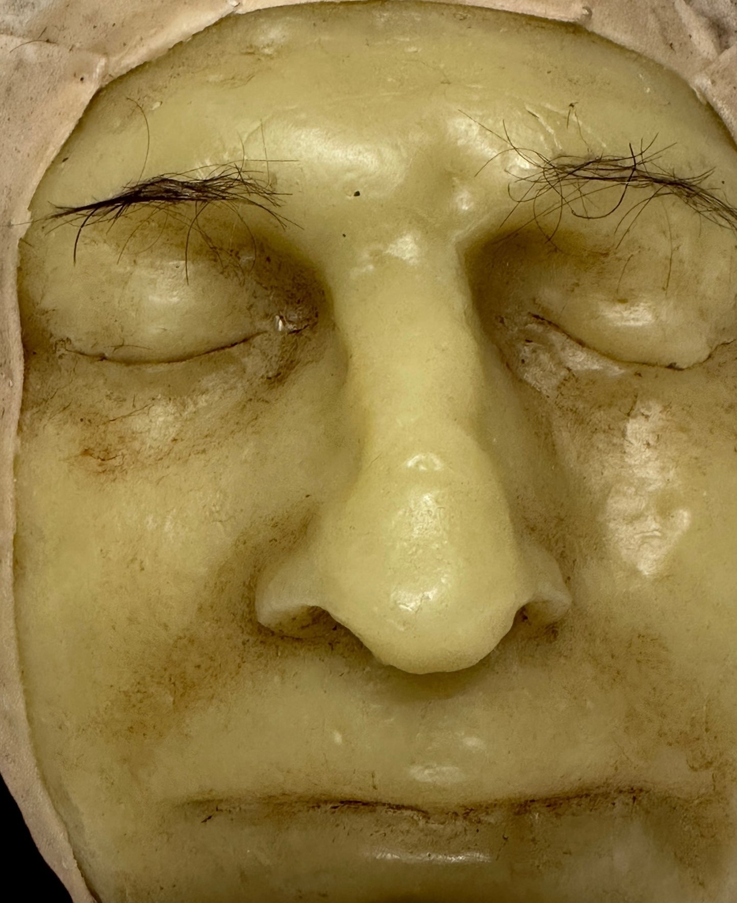 Antique 1890s Medical Wax Moulage Death Mask C