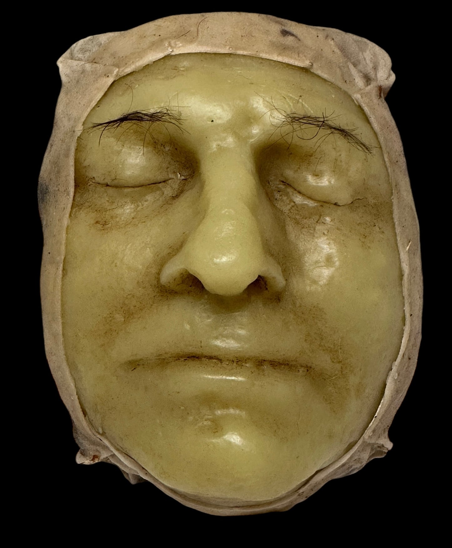 Antique 1890s Medical Wax Moulage Death Mask C