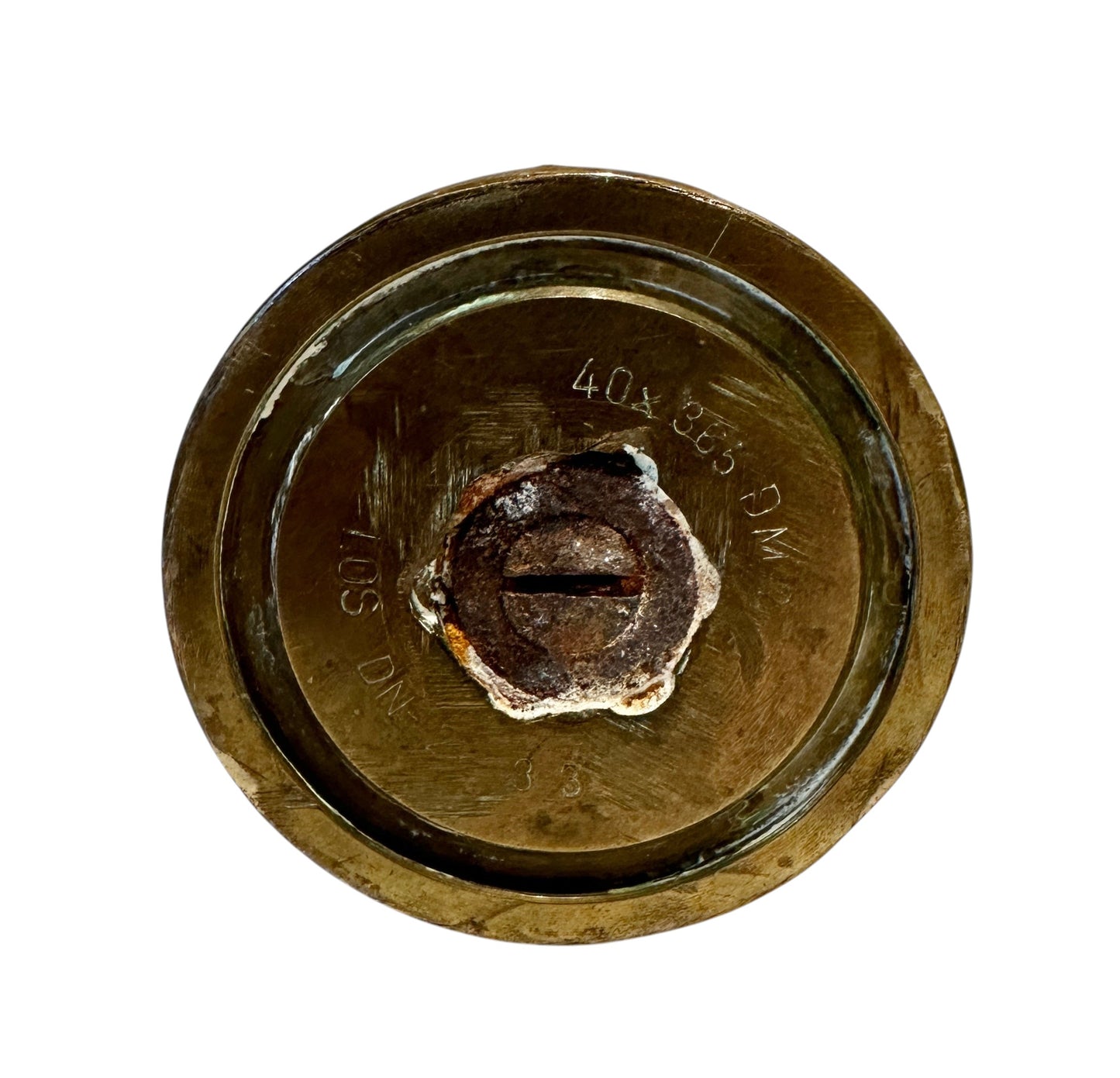 Antique Religious Figure of Saint Anthony in Brass Shell Case: Trench Art