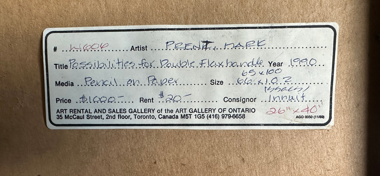 Mark Prent Drawing: Possibility for Double Flaxhandle 1990