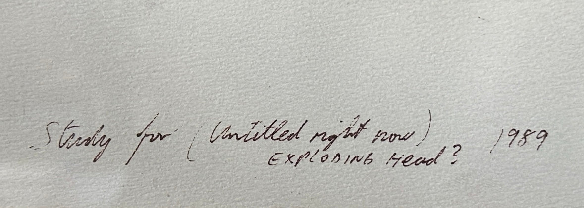 Mark Prent Drawing: Study for Exploding Head 1989