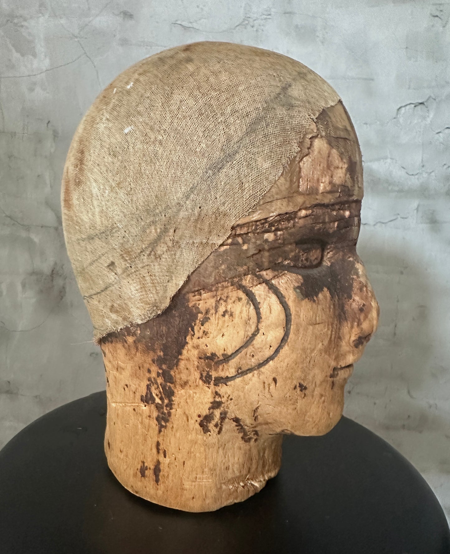 Vintage Primitive Carved Head  Bust
