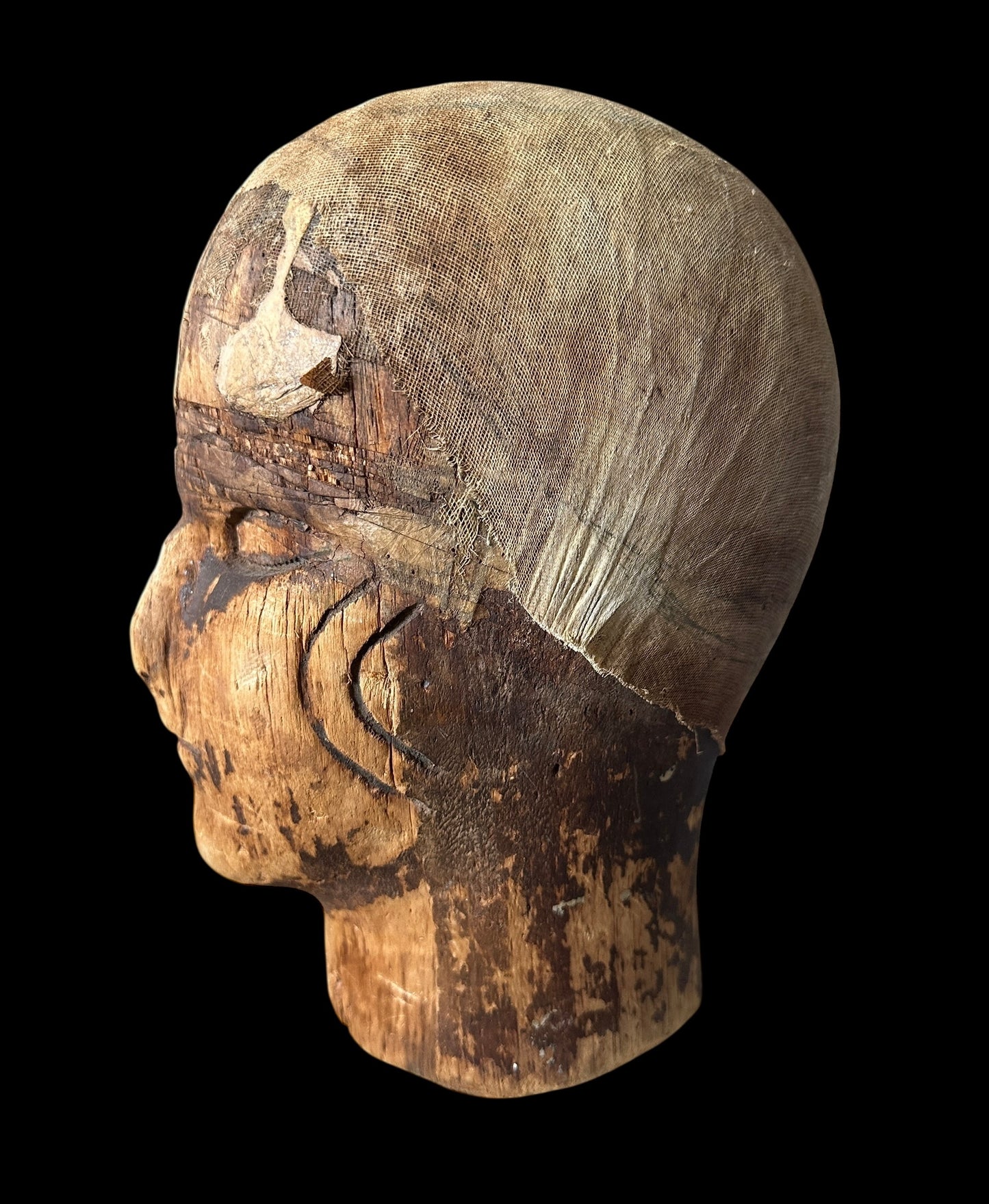 Vintage Primitive Carved Head  Bust