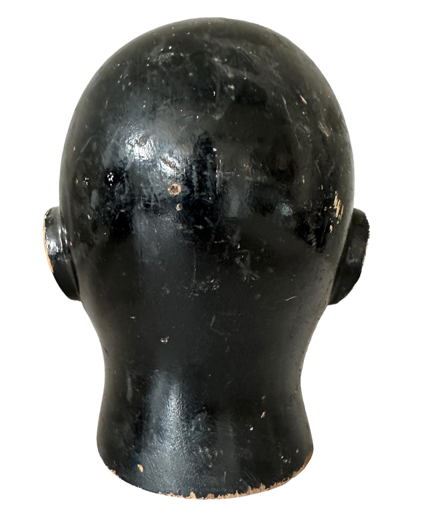 Antique Milliners  Wooden Helmut Head Form C. 1920