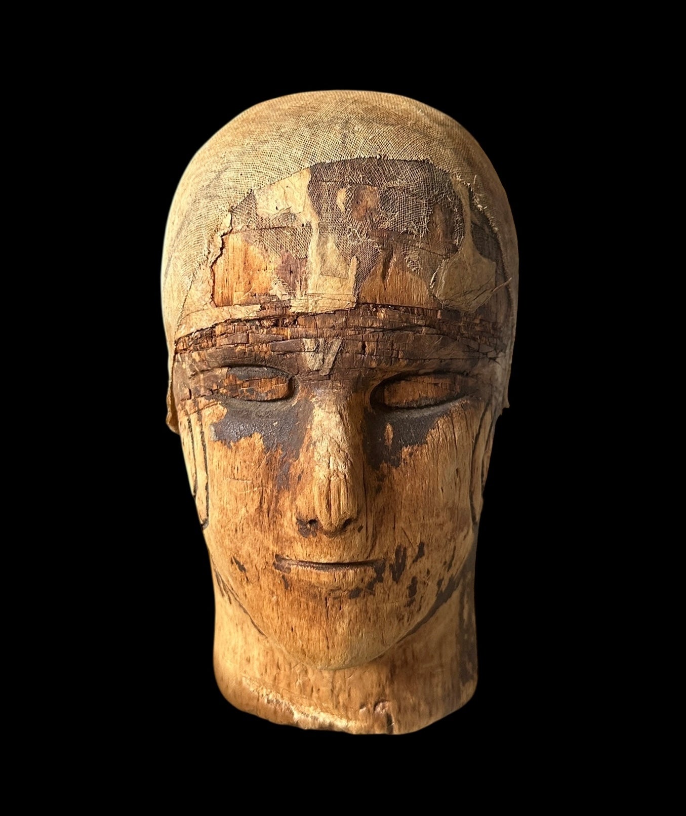 Vintage Primitive Carved Head  Bust