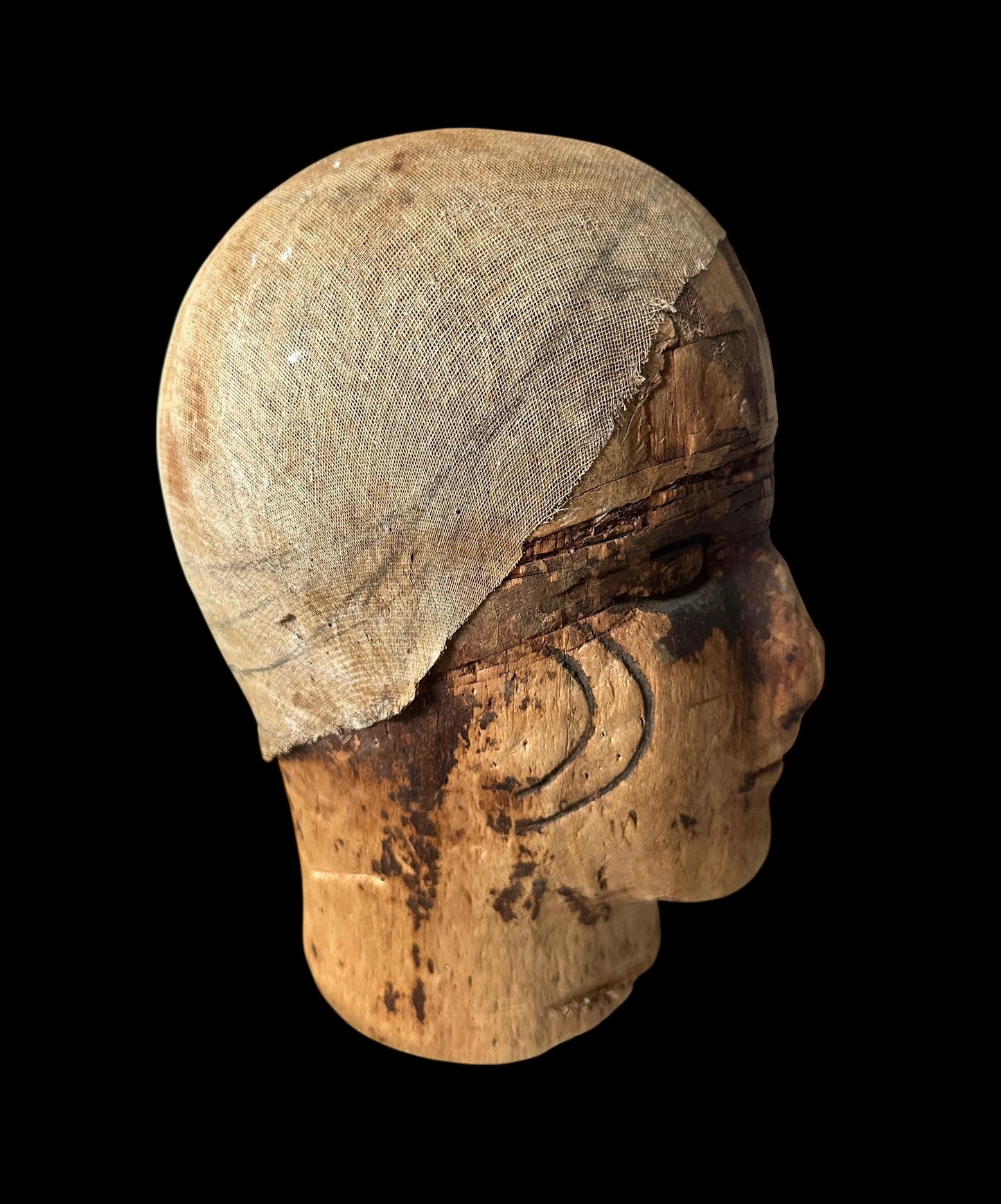 Vintage Primitive Carved Head  Bust