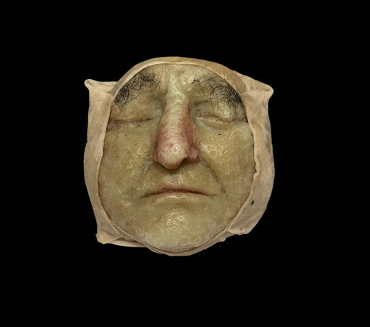 Antique 1890s Medical Wax Moulage Death Mask D