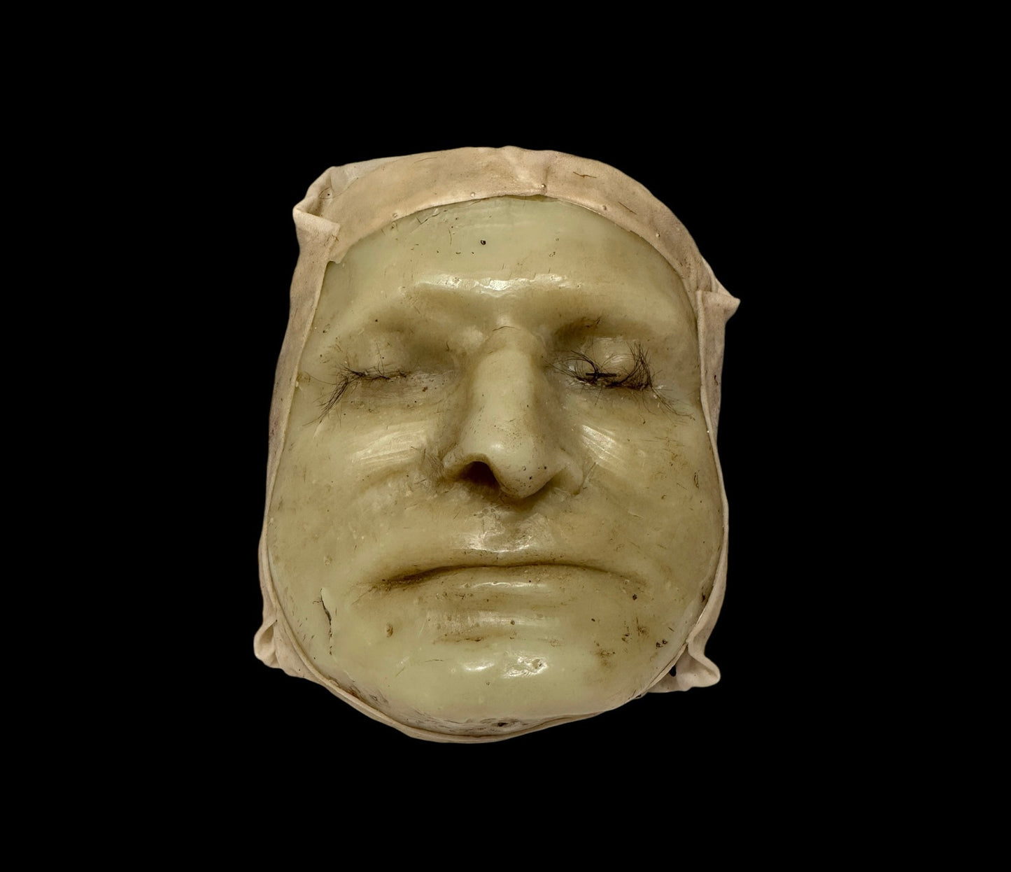 Antique 1890s Medical Wax Moulage Death Mask B